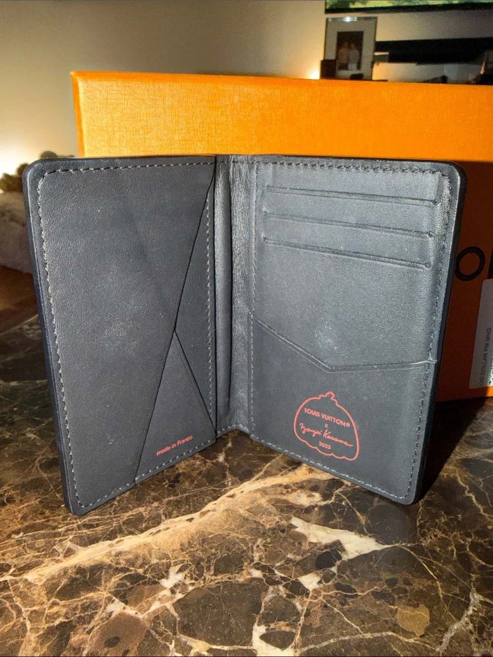 Louis Vuitton Black Card Holder with Red Logo - LIMITED Yayoi Kimsama
